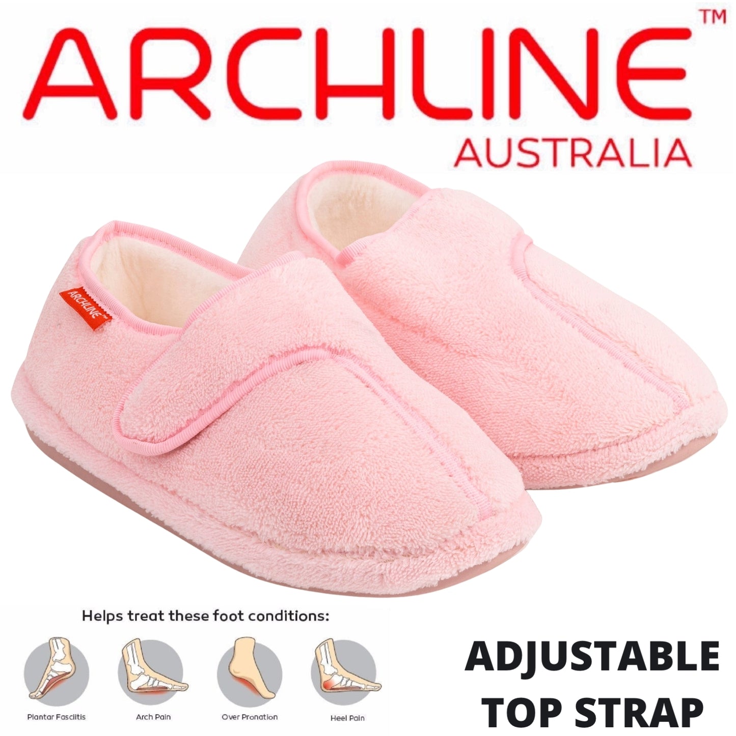 ARCHLINE Orthotic Plus Slippers Closed Scuffs Pain Relief Moccasins - Pink - EU 43