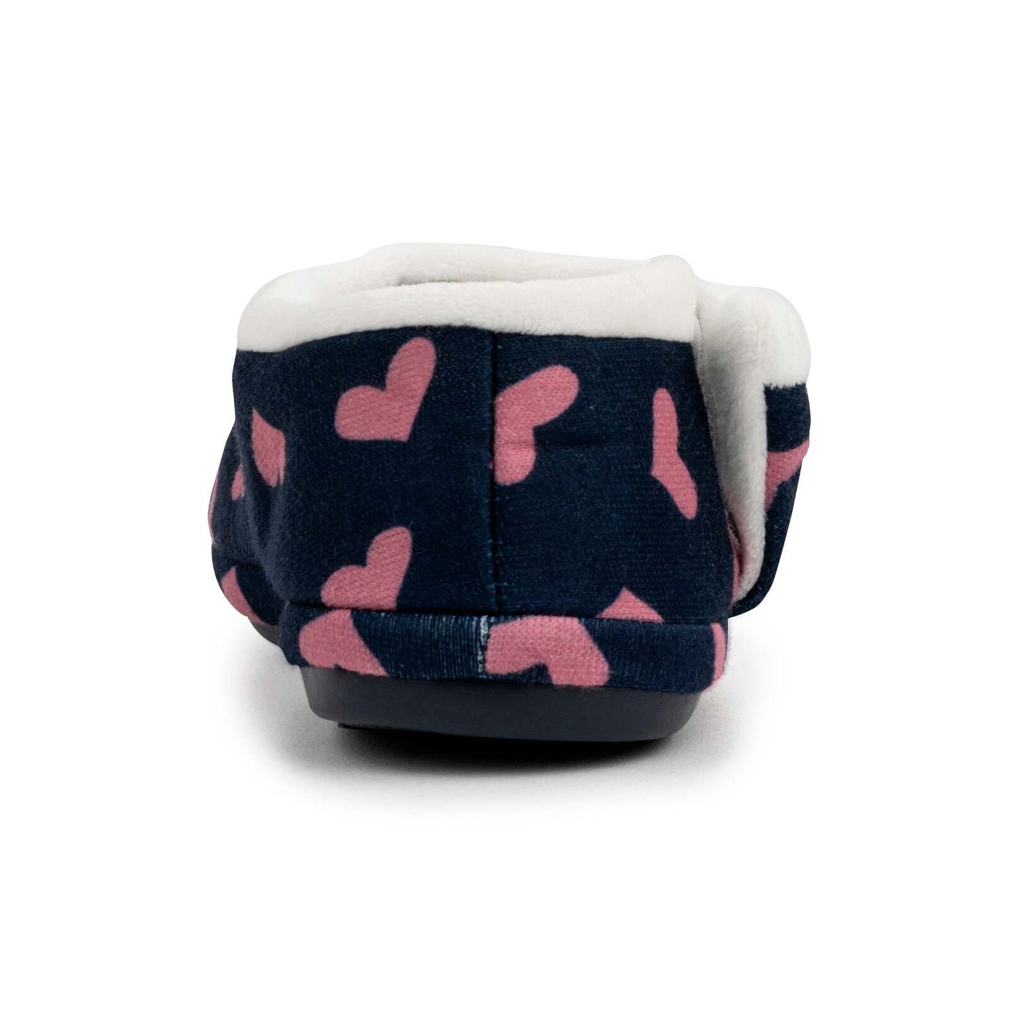 ARCHLINE Orthotic Slippers CLOSED Arch Scuffs Moccasins Pain Relief in Navy Hearts - EUR39