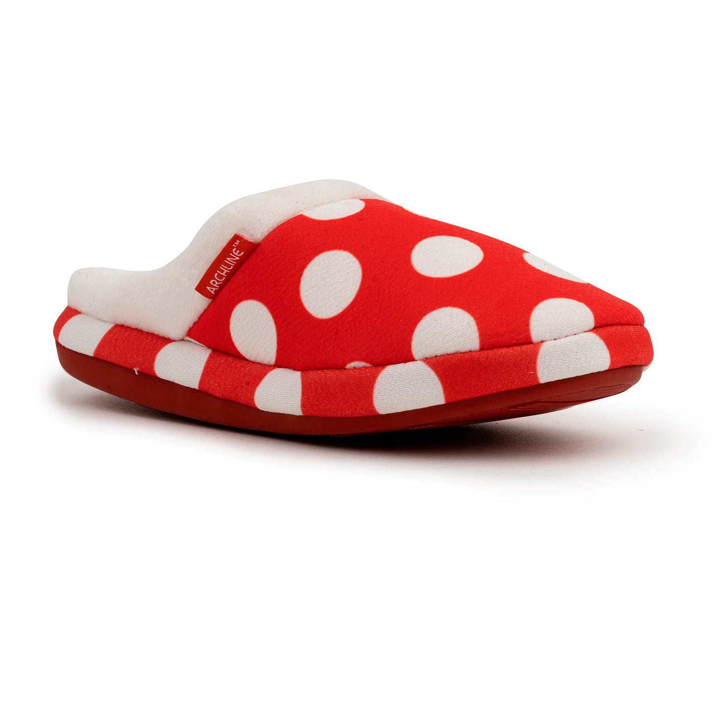 ARCHLINE Orthotic Slippers Slip On Scuffs Pain Relief Moccasins - Red Polka Dot - EUR 37 (Womens US 6)