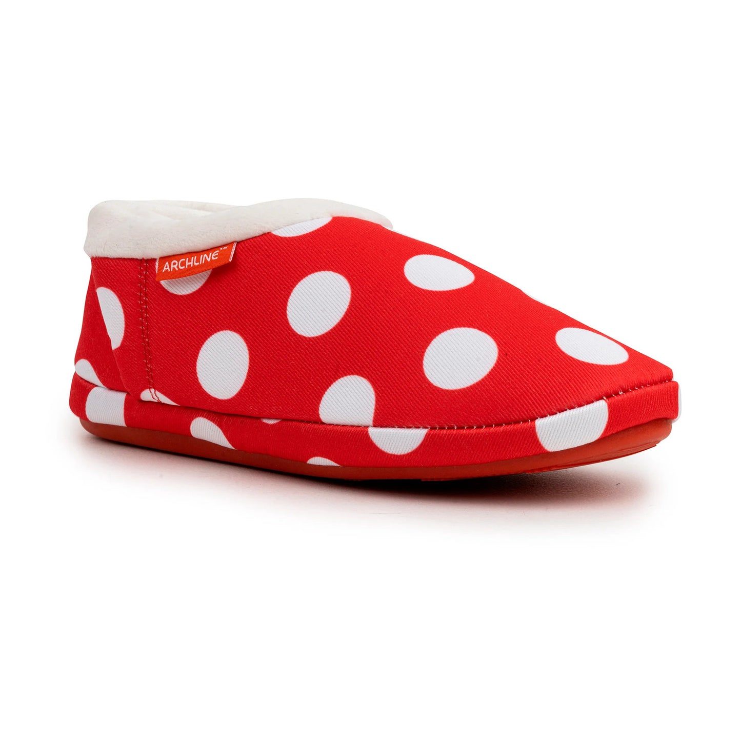 ARCHLINE Orthotic Slippers CLOSED Back Scuffs Moccasins Pain Relief - Red Polka Dots - EUR 37 (Womens 6 US)