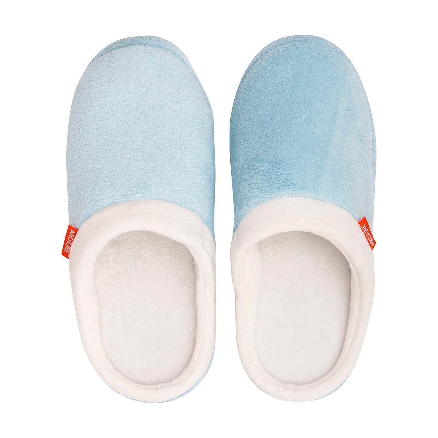 ARCHLINE Orthotic Slippers Slip On Arch Scuffs Pain Relief Moccasins - Baby Blue - EU 35