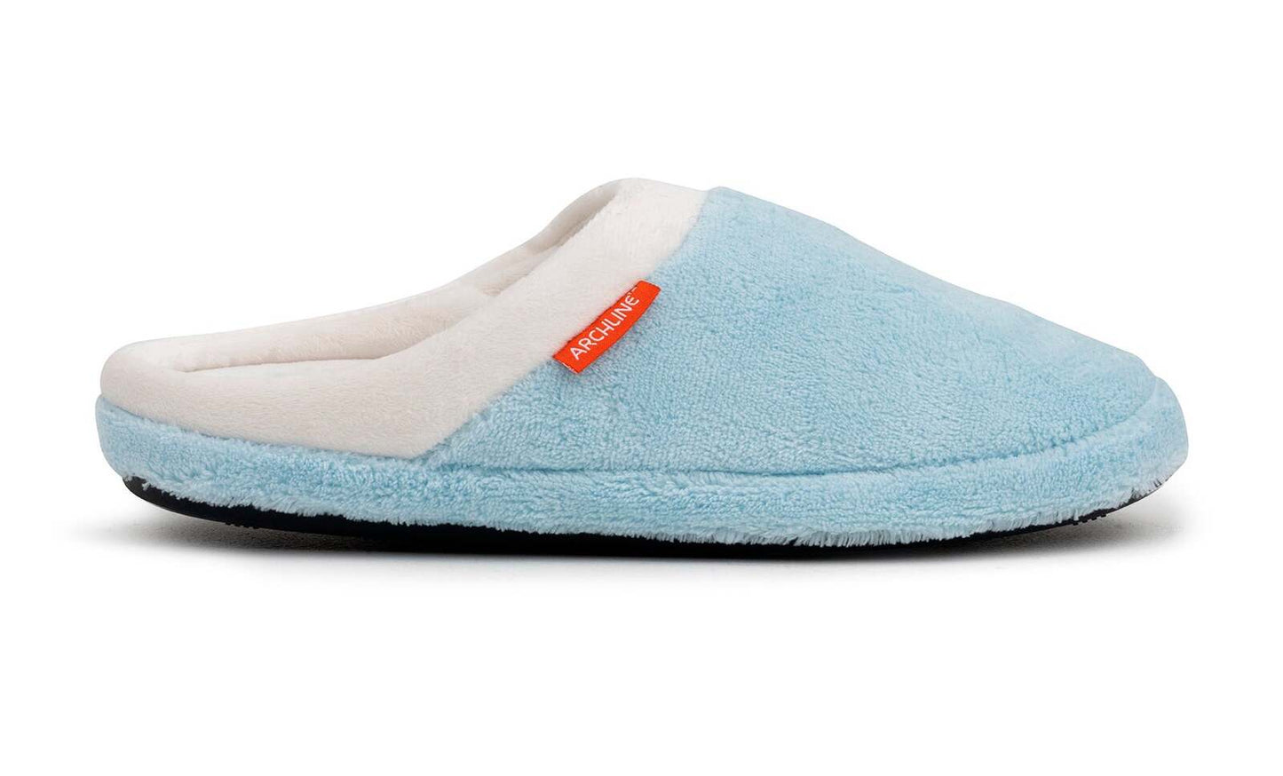 ARCHLINE Orthotic Slippers Slip On Arch Scuffs Pain Relief Moccasins - Baby Blue - EU 35