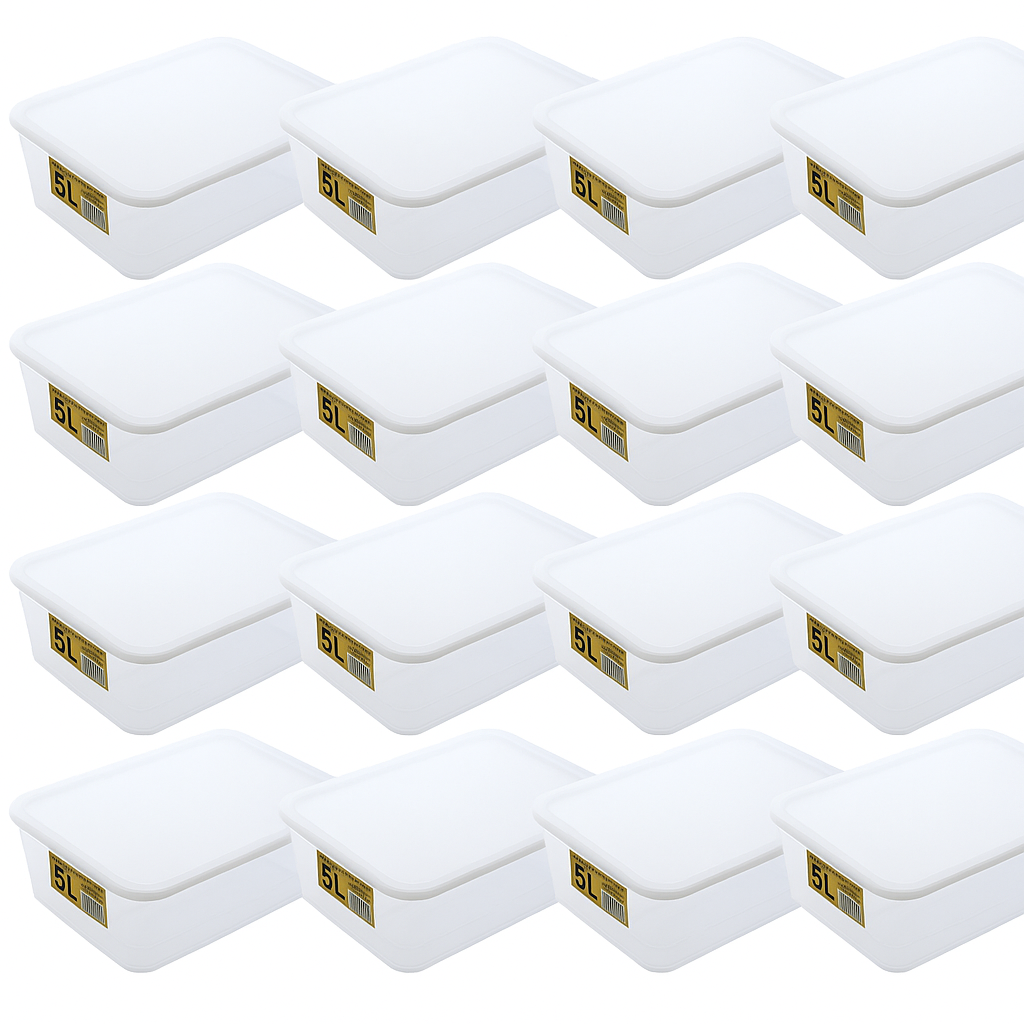 16x 5L Food Storage Containers w/ Lids Bulk Lot - Made in Australia