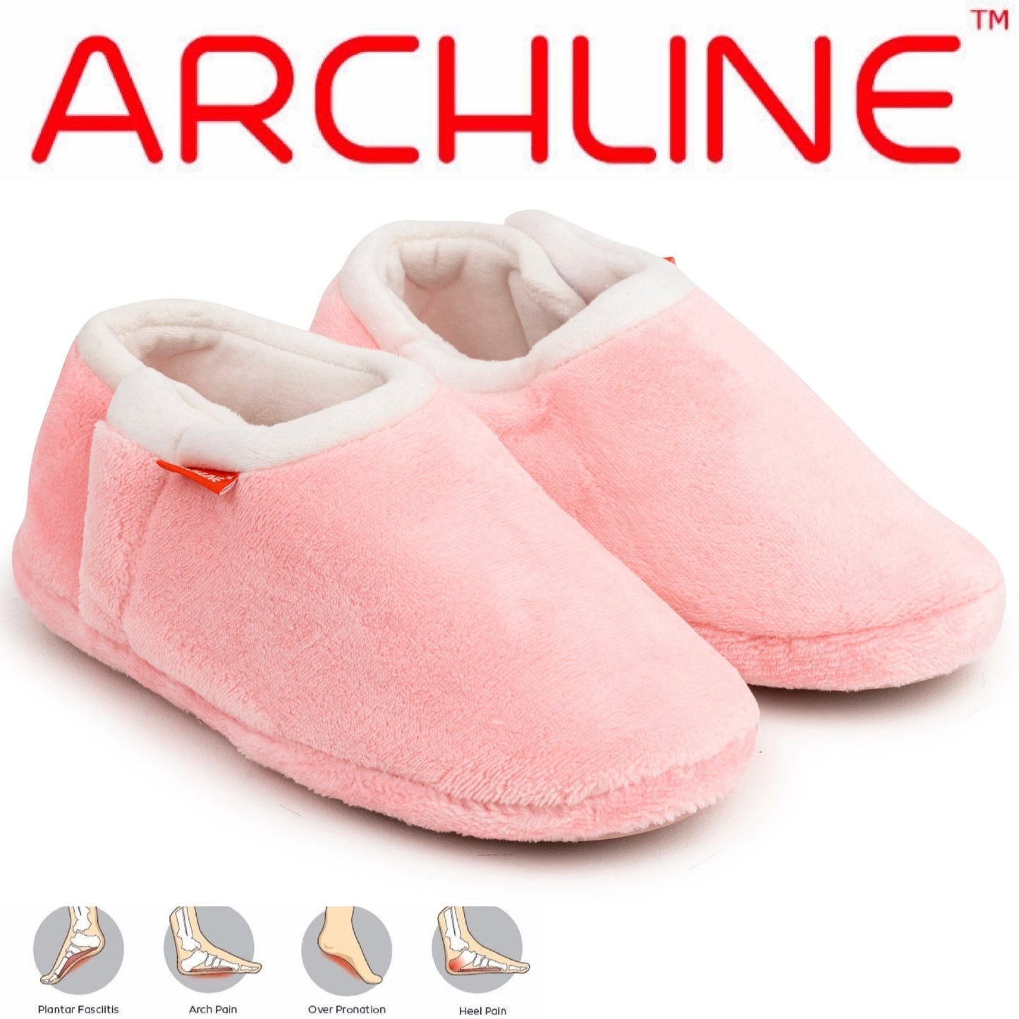 ARCHLINE Orthotic Slippers Closed Scuffs Pain Relief Moccasins - Pink - EUR 36