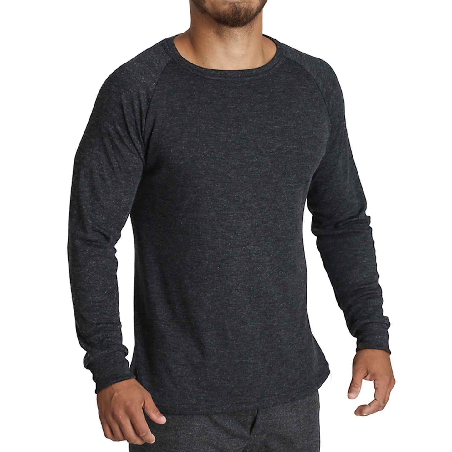 Mens Merino Wool Blend Long Sleeve Thermal Top Underwear Thermals Base Layer - Black - 4XL