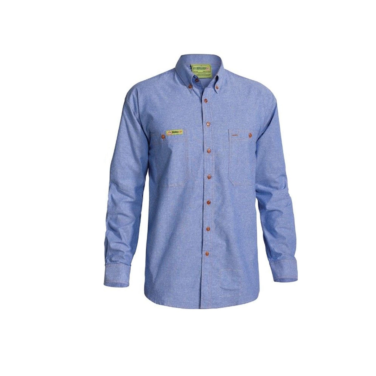 BISLEY Insect Protection Repellent Long Sleeve Casual Shirt Fishing Camping - Blue - S