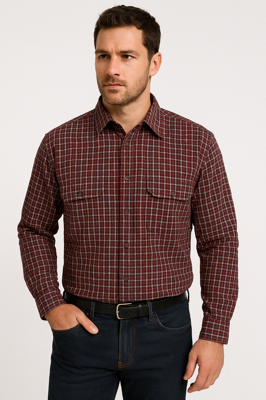BISLEY SEERSUCKER SHORT SLEEVE SHIRT Plus King Size Work Cotton Blend Check - M