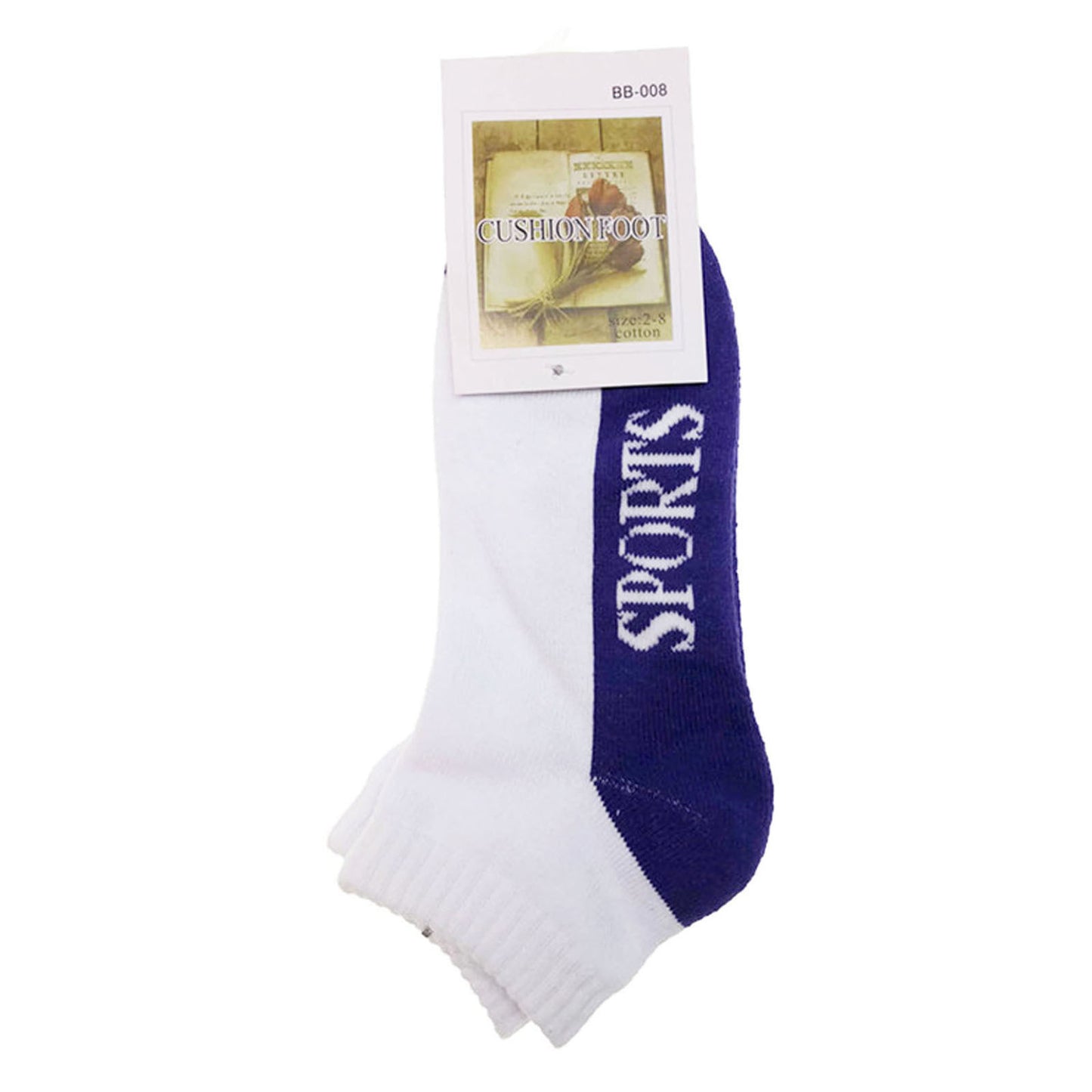 24x COTTON ANKLE SOCKS Sport Cushion Foot Low Cut Running - Assorted Colours Bulk - 2-8