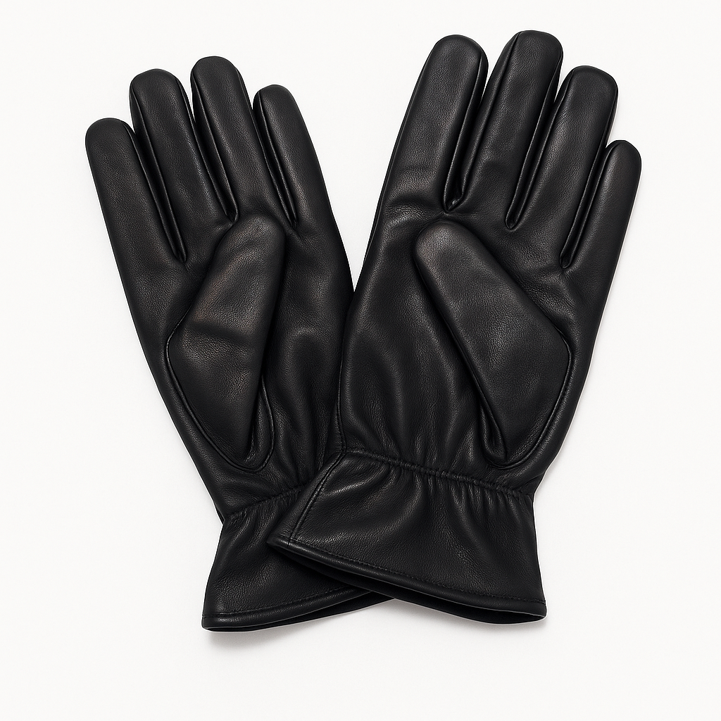 Ladies Genuine Sheepskin Leather Gloves Fleece Lined Warm Winter Womens in Black - XL