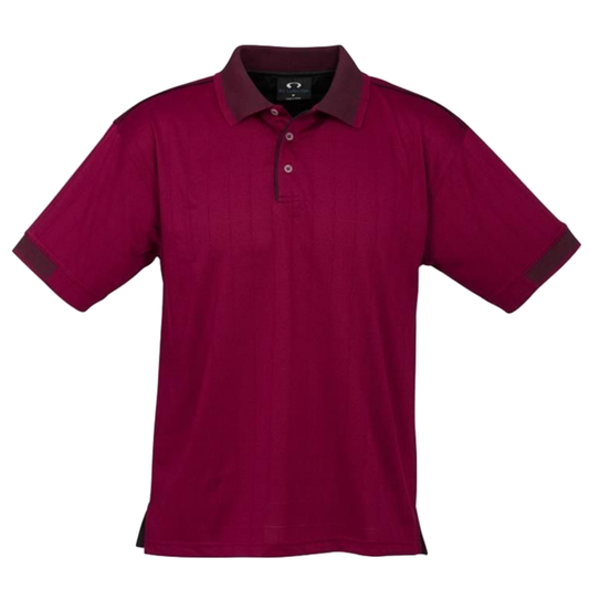 Mens Polo Shirt Breathable Top T Shirt Casual Cotton Blend Cool Dry - Maroon/Black - S