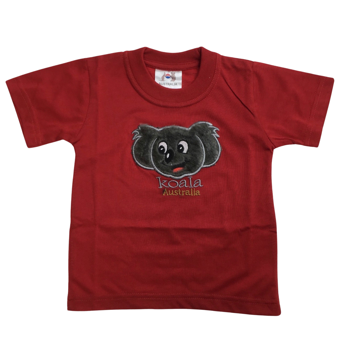 Kids KOALA AUSTRALIA T Shirt Tee Souvenir Gift Childrens Child 100% Cotton Top - Red - 2