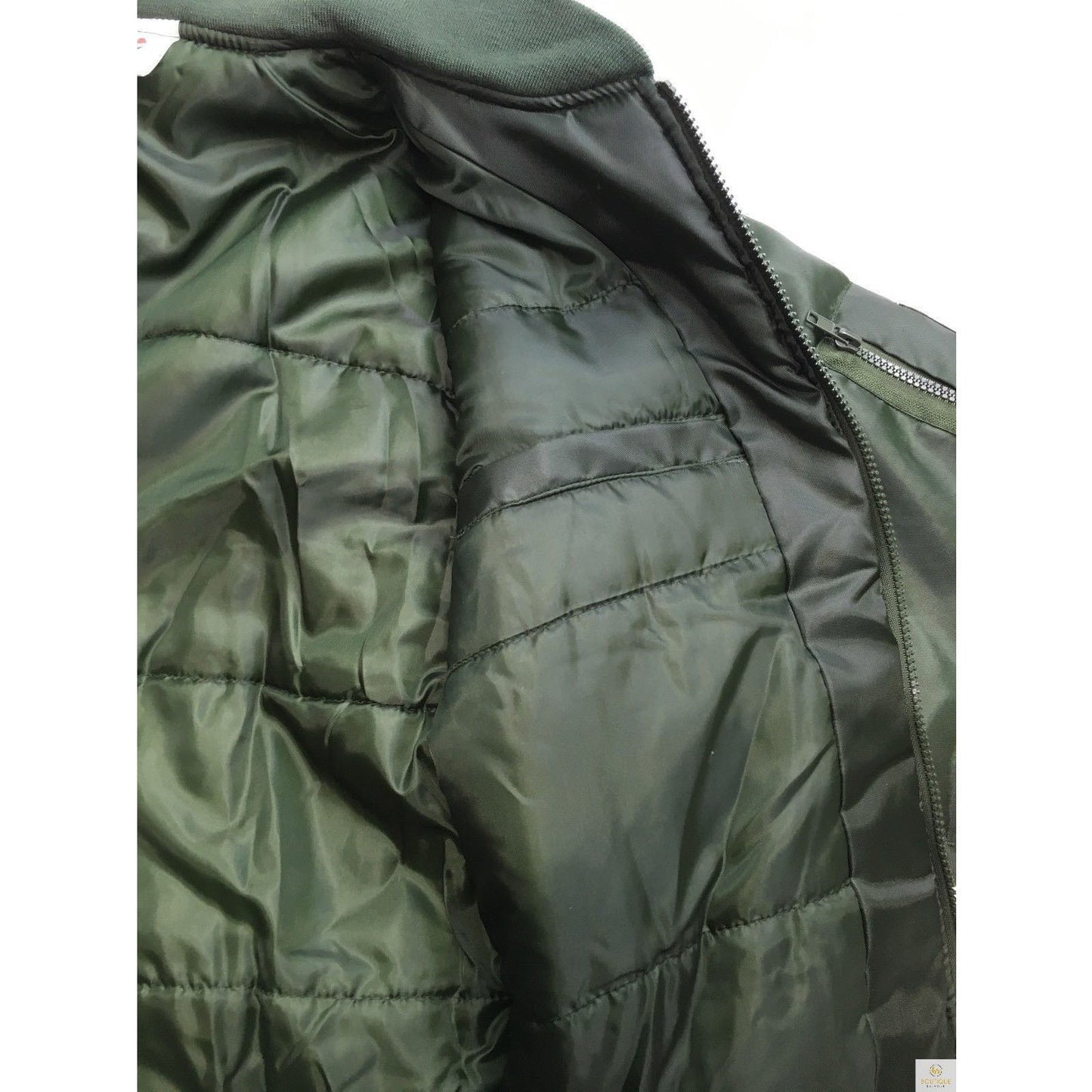 Plus Size Quilted Jacket Zip Up Classic Padded Flight Flying Winter Big & Tall - Bottle Green - Bottle Green - 7XL