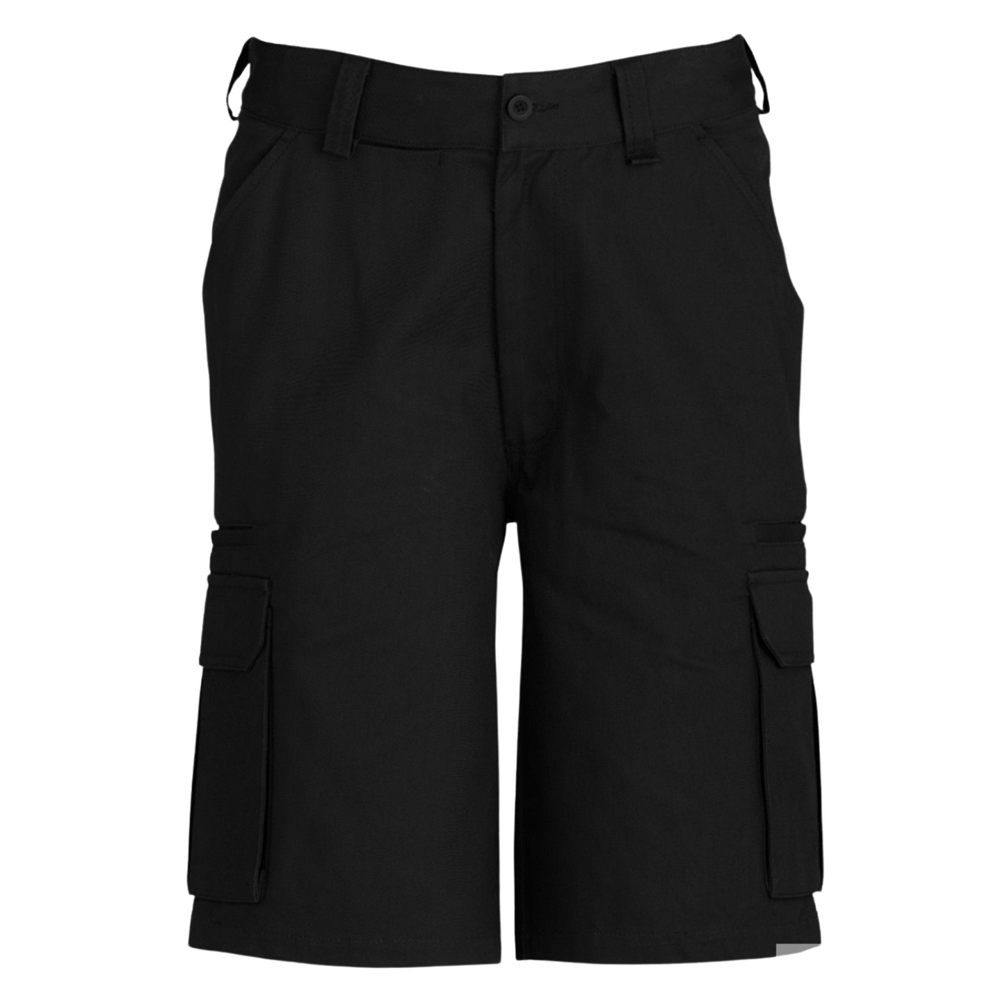 Mens CARGO SHORTS All Sizes 100% COTTON Drill Heavy Work Tradie Military - Black - 132""