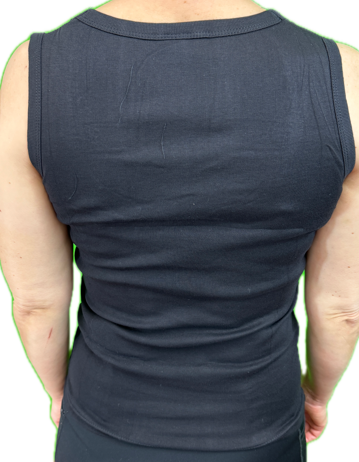 Ladies Sleeveless Singlet Top Womens Summer Basic Tank Shirt Lace Motif Front - Black - 20-22