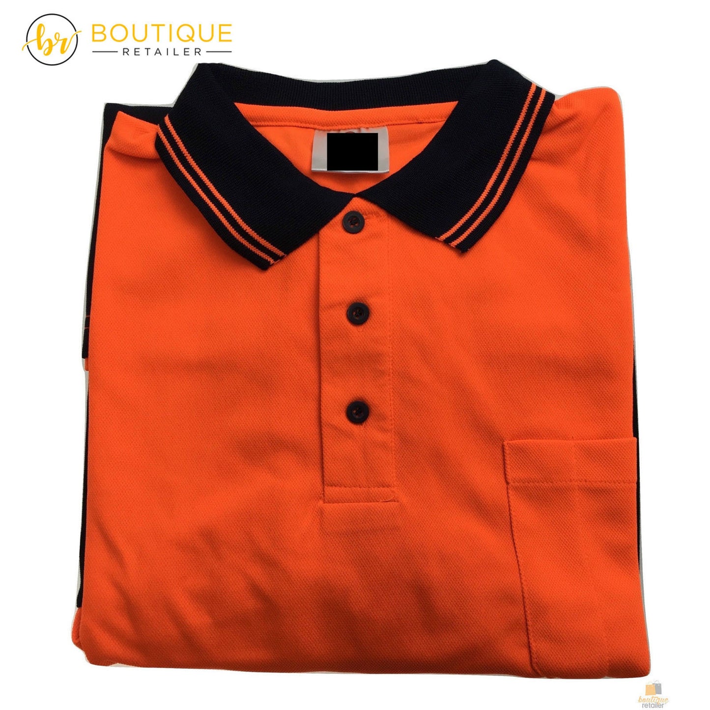 HI VIS LONG SLEEVE POLO SHIRT Top Safety Workwear Fluro Breathable Dry WB - Yellow - XL