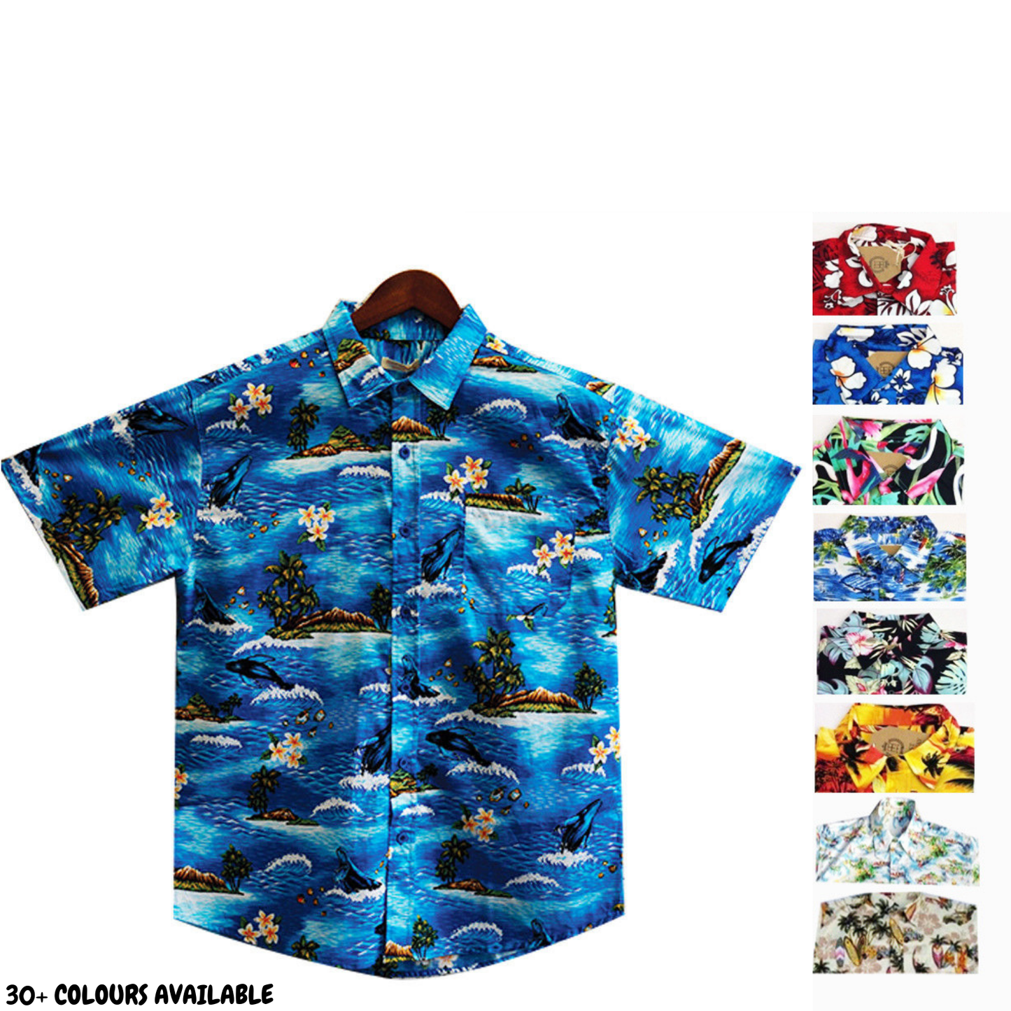 Mens Oahu Hawaiian Party Shirt Button Hippie Tops Short Sleeve Beach Holiday - Garden Flamingo (1423) - M
