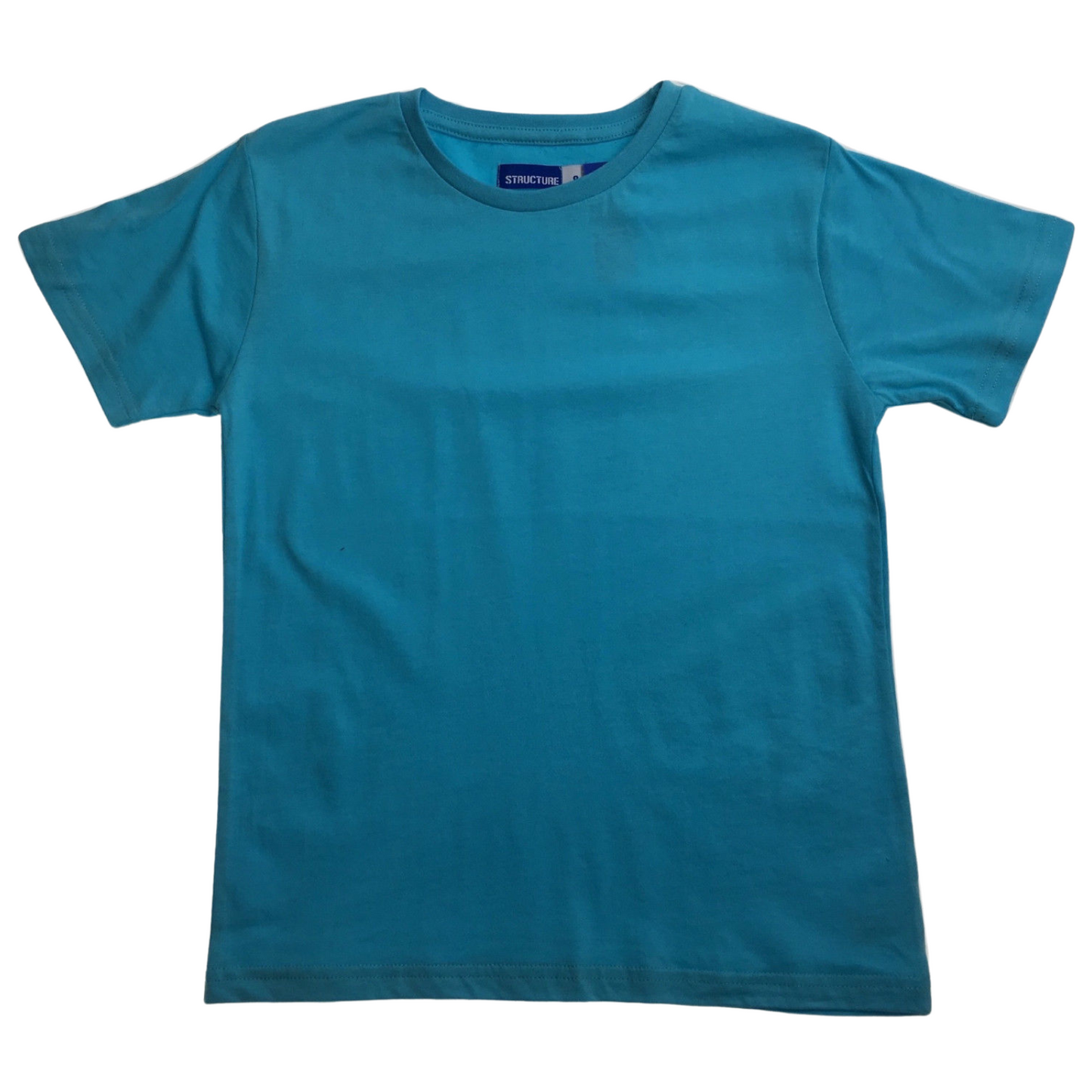 KIDS PLAIN T SHIRT Childrens Child 100% COTTON Boys Girls Basic Blank Tee Top - Bright Mint - 14