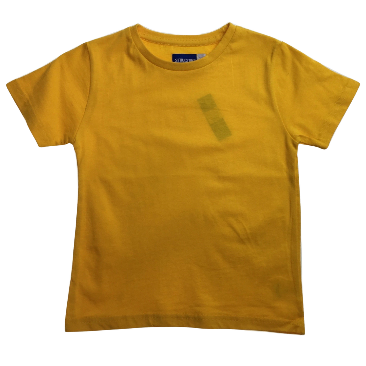 KIDS PLAIN T SHIRT Childrens Child 100% COTTON Boys Girls Basic Blank Tee Top - Gold - 10