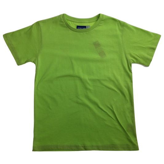KIDS PLAIN T SHIRT Childrens Child 100% COTTON Boys Girls Basic Blank Tee Top - Lime - 10