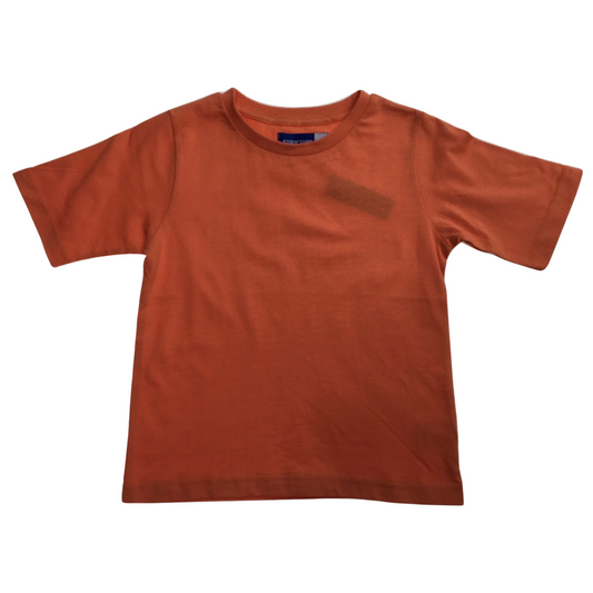 KIDS PLAIN T SHIRT Childrens Child 100% COTTON Boys Girls Basic Blank Tee Top - Orange - 3