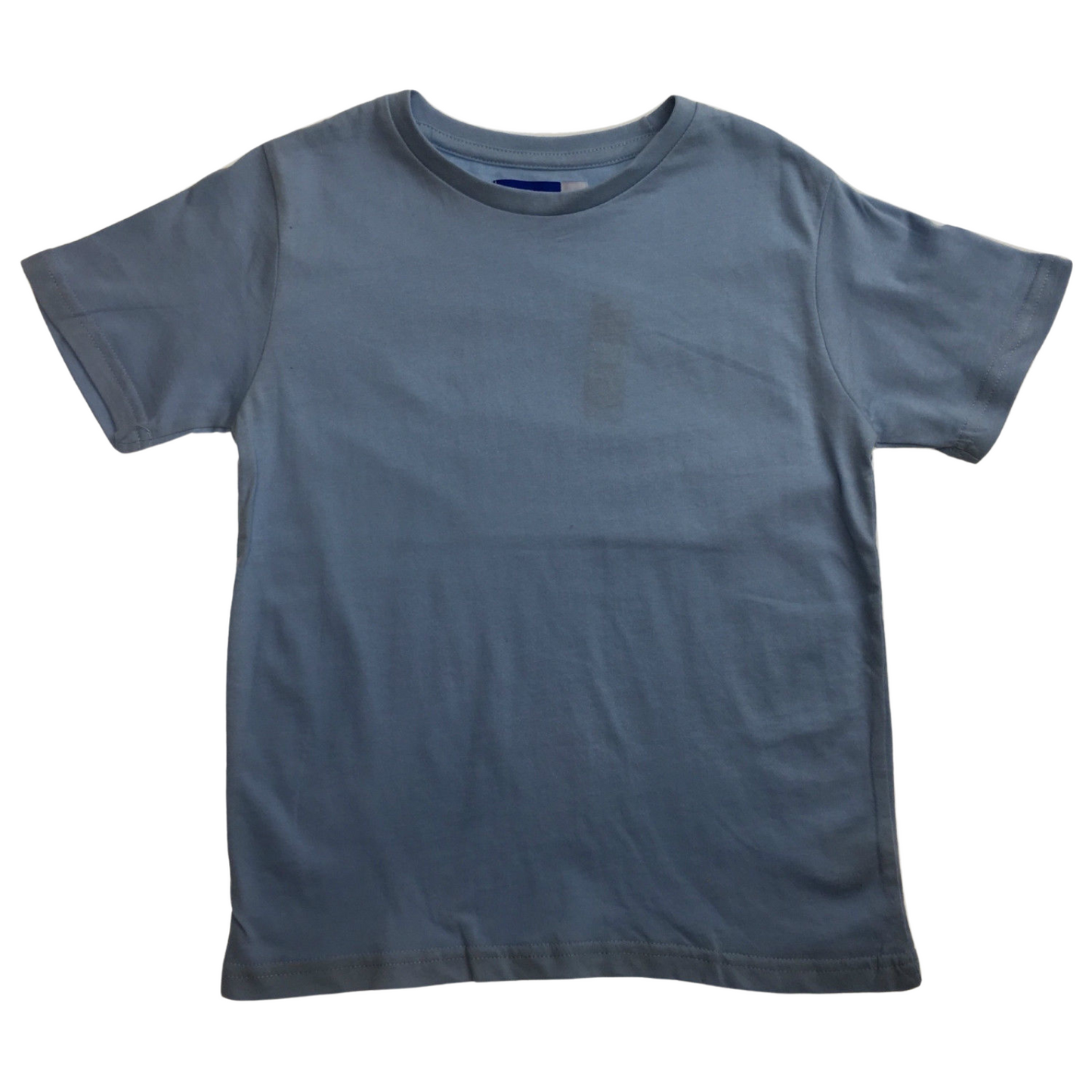 KIDS PLAIN T SHIRT Childrens Child 100% COTTON Boys Girls Basic Blank Tee Top - Sky Blue - 14