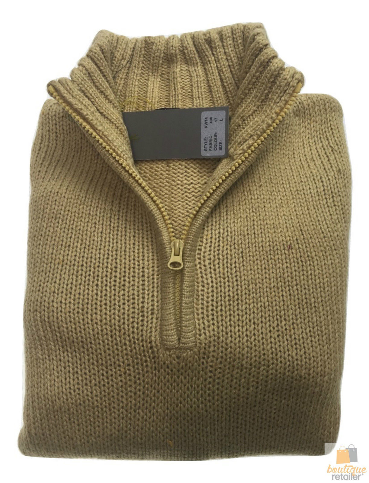 Mens Knit Jumper Pullover Sweater Knitted Casual Stretch Warm Winter  - Half Zip Maize 17 (KW14) - M