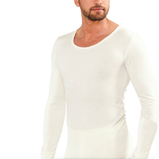 Mens THERMAL Long Sleeve Top Merino Wool Blend Underwear AUS MADE Thermals Warm - X-Large (105cm)
