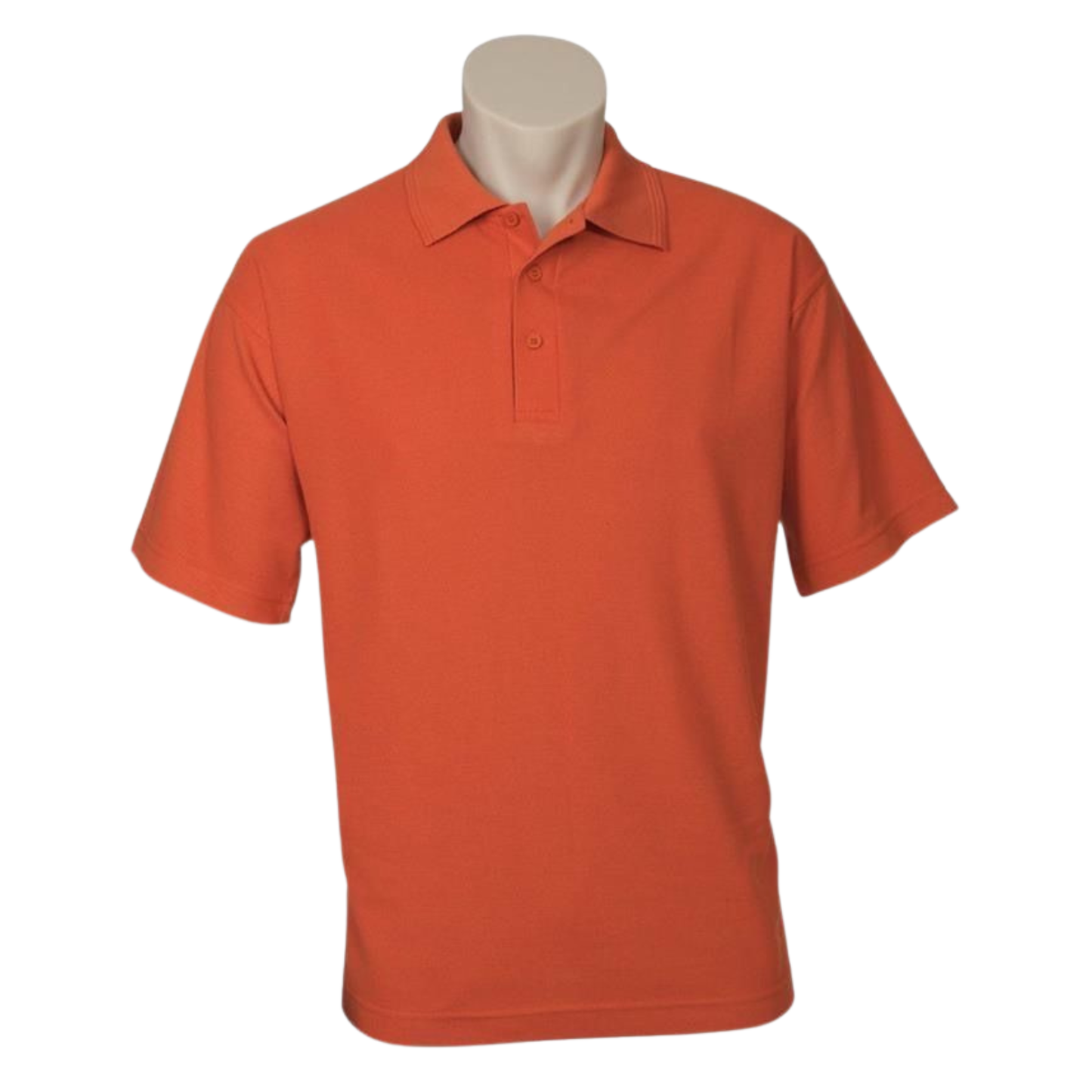 Mens Polo Top Shirt Plain Casual Short Sleeve Pique Knit UPF T-Shirt - Orange - 5XL
