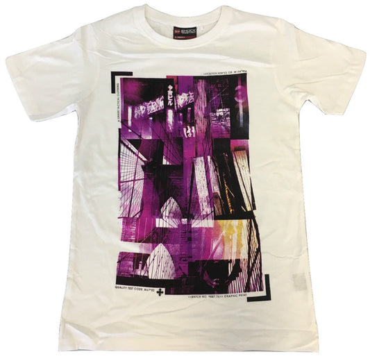 100% Cotton T-Shirt with Print Design Slim Fit Basic Tee Top XS-XXL - White - M