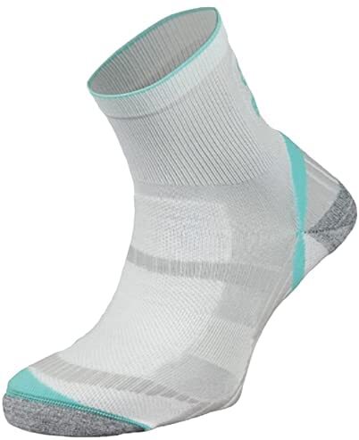 BRBL Atlas Socks Hiking Trekking Trail Run Outdoor Camping MADE IN ITALY Crew - White/Aqua - S
