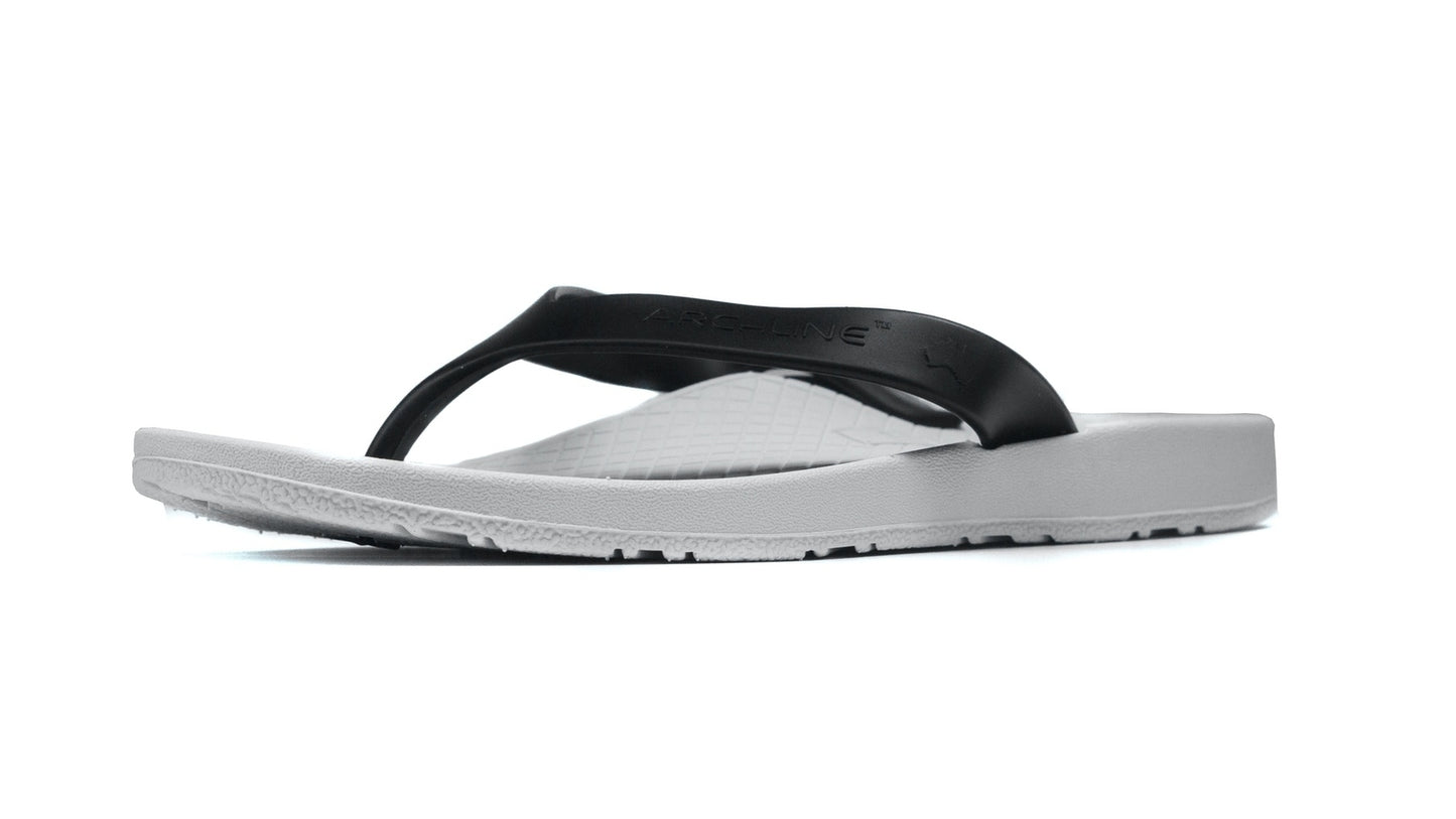 ARCHLINE Flip Flops Orthotic Thongs Arch Support Shoes Footwear - White/Black - EUR 36