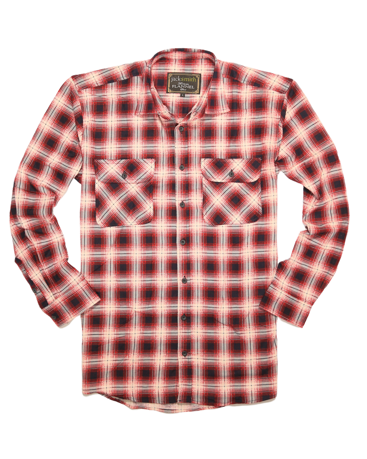 Mens 100% Cotton Flannelette Shirt Long Sleeve Check Authentic Flannel - Red/Navy - 8XL