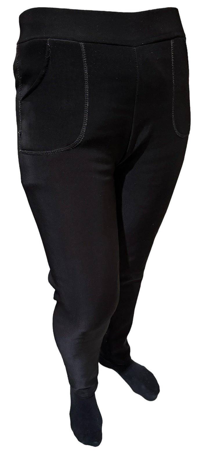 Ladies Fur Lined Thermal Leggings Womens Warm Winter Pants Stretch Skinny Leg - S/M