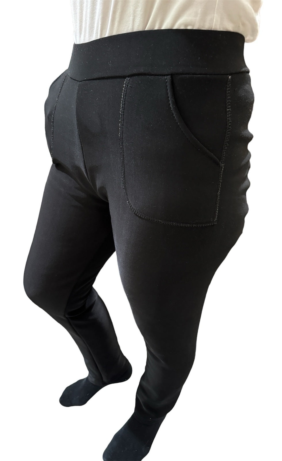 Ladies Fur Lined Thermal Leggings Womens Warm Winter Pants Stretch Skinny Leg - S/M