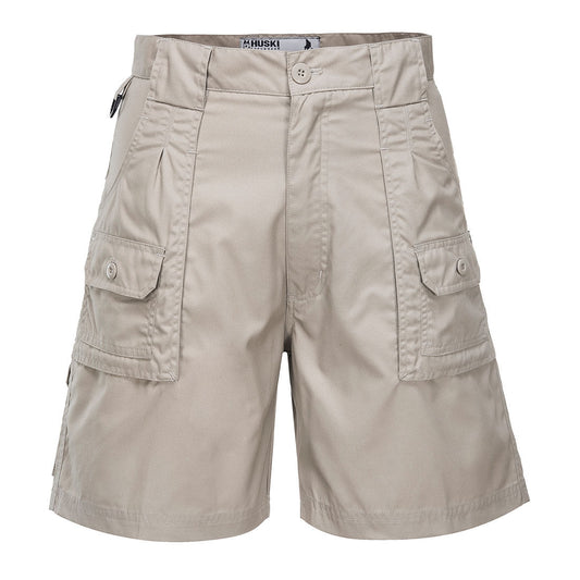 HUSKI Mens Cargo Shorts Work Casual Workwear - Bone - 2XL (102cm Waist)