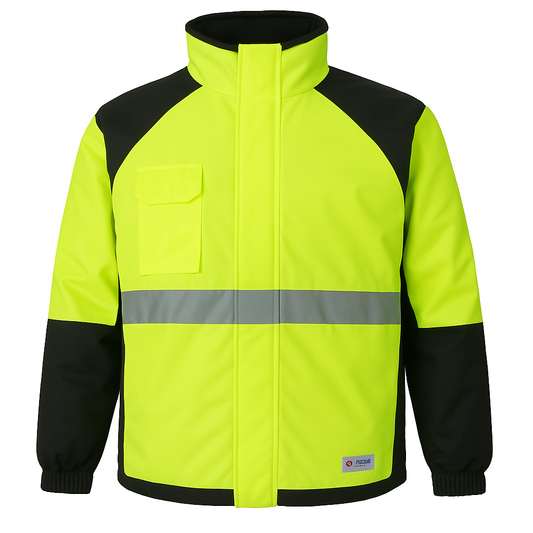 HUSKI Miner Hi Vis Waterproof Jacket Industrial Workwear Reflective 918015 - 5XL (127cm)