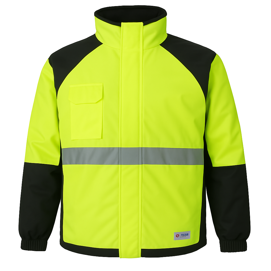 HUSKI Miner Hi Vis Waterproof Jacket Industrial Workwear Reflective 918015 - 5XL (127cm)