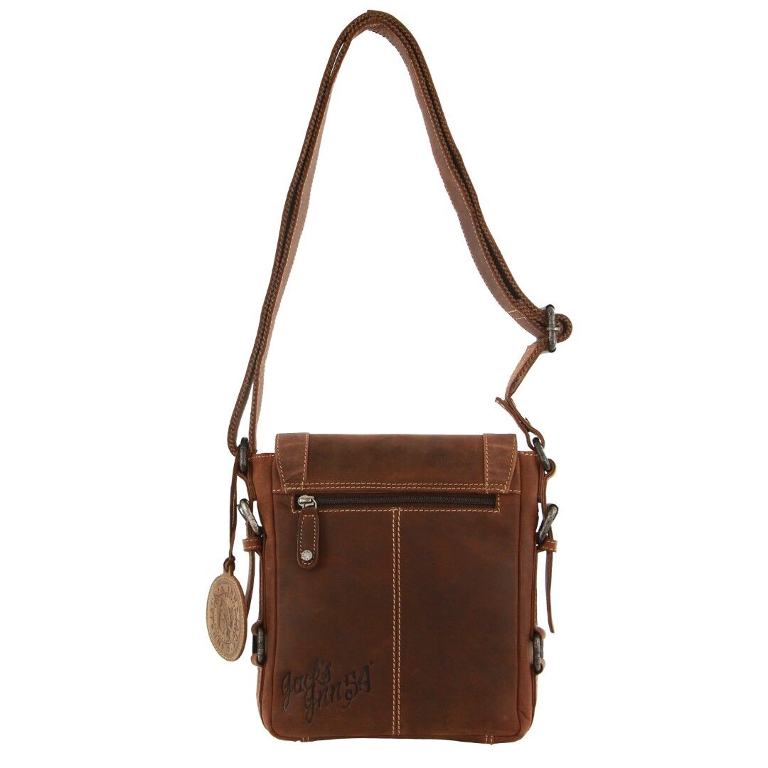 Jack's Inn Premium Blackthorne Crazy Horse Leather Crossbody Bag Vintage in Cognac