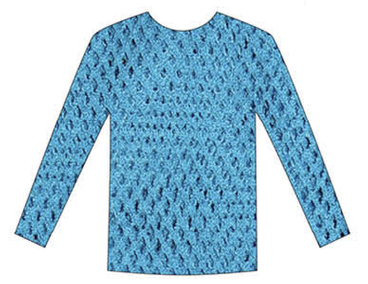 LONG SLEEVE FISHNET TOP Blouse T Shirt Tee Costume Party See Through - Blue