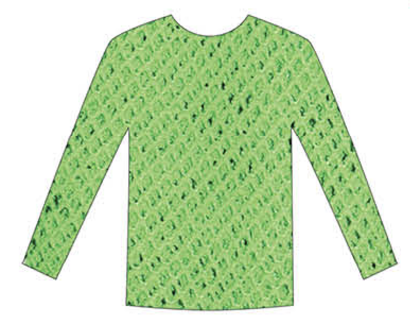 LONG SLEEVE FISHNET TOP Blouse T Shirt Tee Costume Party See Through - Fluro Green