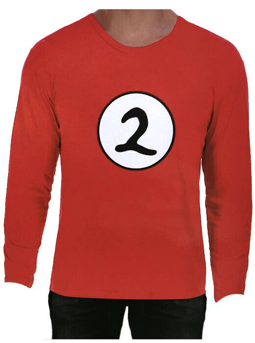Adult Cat In The Hat Thing 2 Long Sleeve Red Top Costume Book Week - L