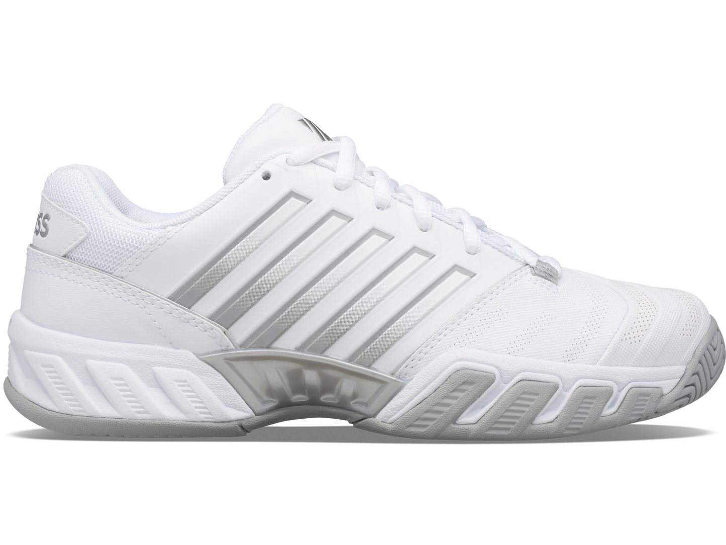 K-Swiss Womens Bigshot 4 AC Tennis Shoes - White/Silver - US 8.5