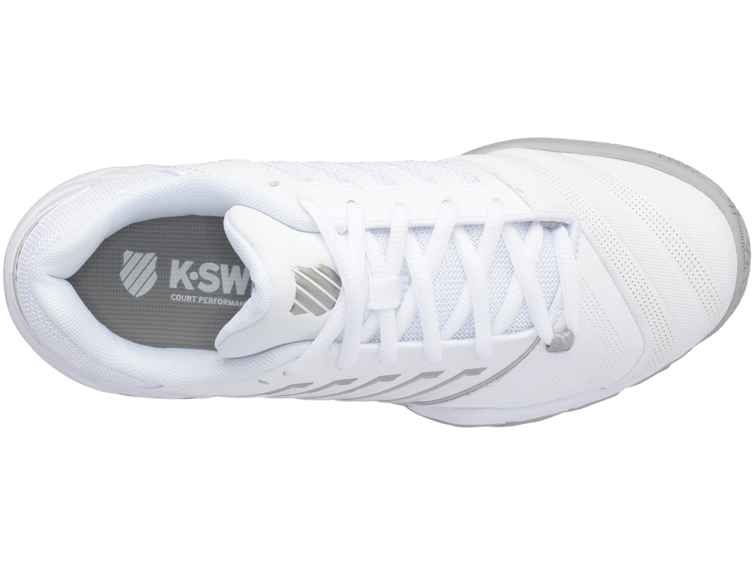 K-Swiss Womens Bigshot 4 AC Tennis Shoes - White/Silver - US 9