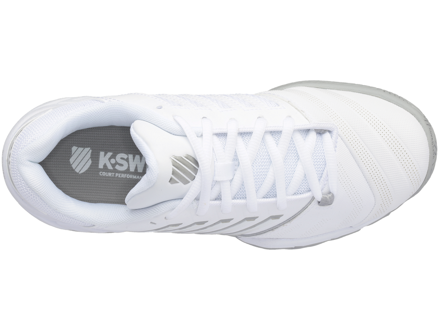 K-Swiss Womens Bigshot 4 AC Tennis Shoes - White/Silver - US 9.5