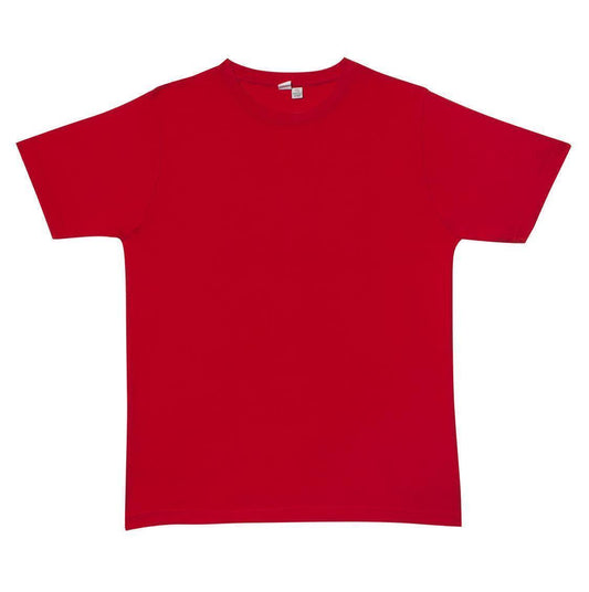 Plain T-Shirt 100% COTTON Basic Blank Tee Mens Ladies Casual BULK Adults - Red - L