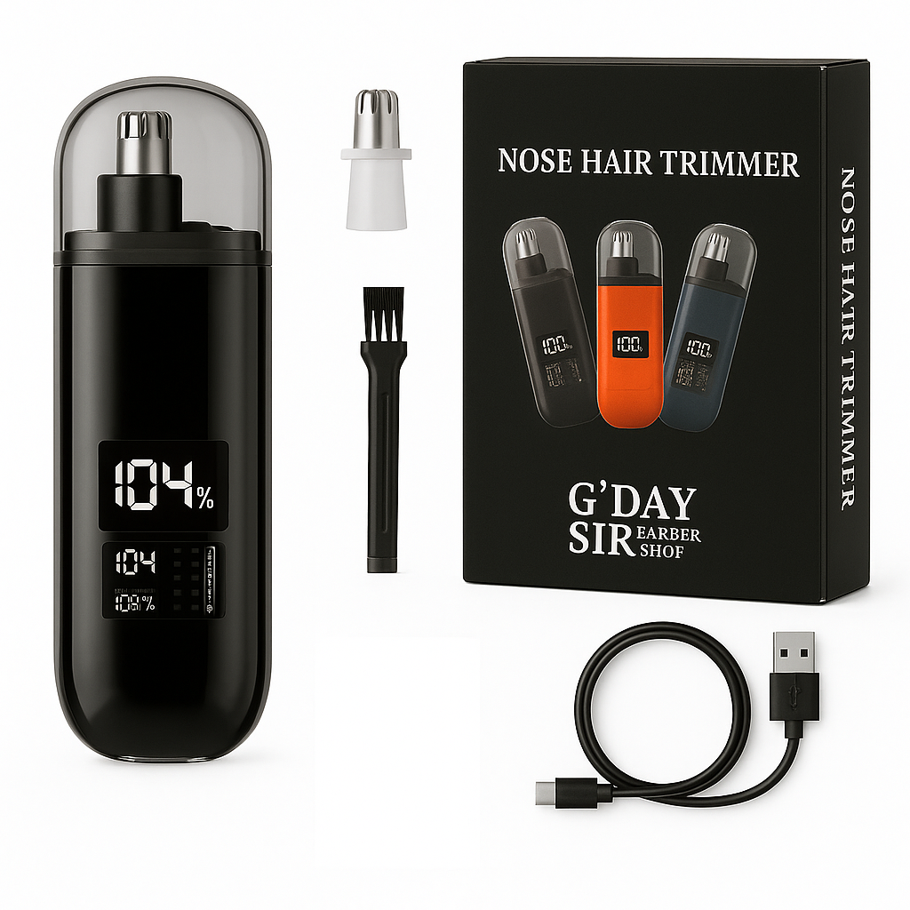 Handheld Portable Nose Hair Trimmer Rechargeable USB-C Clipper Shaver in Black