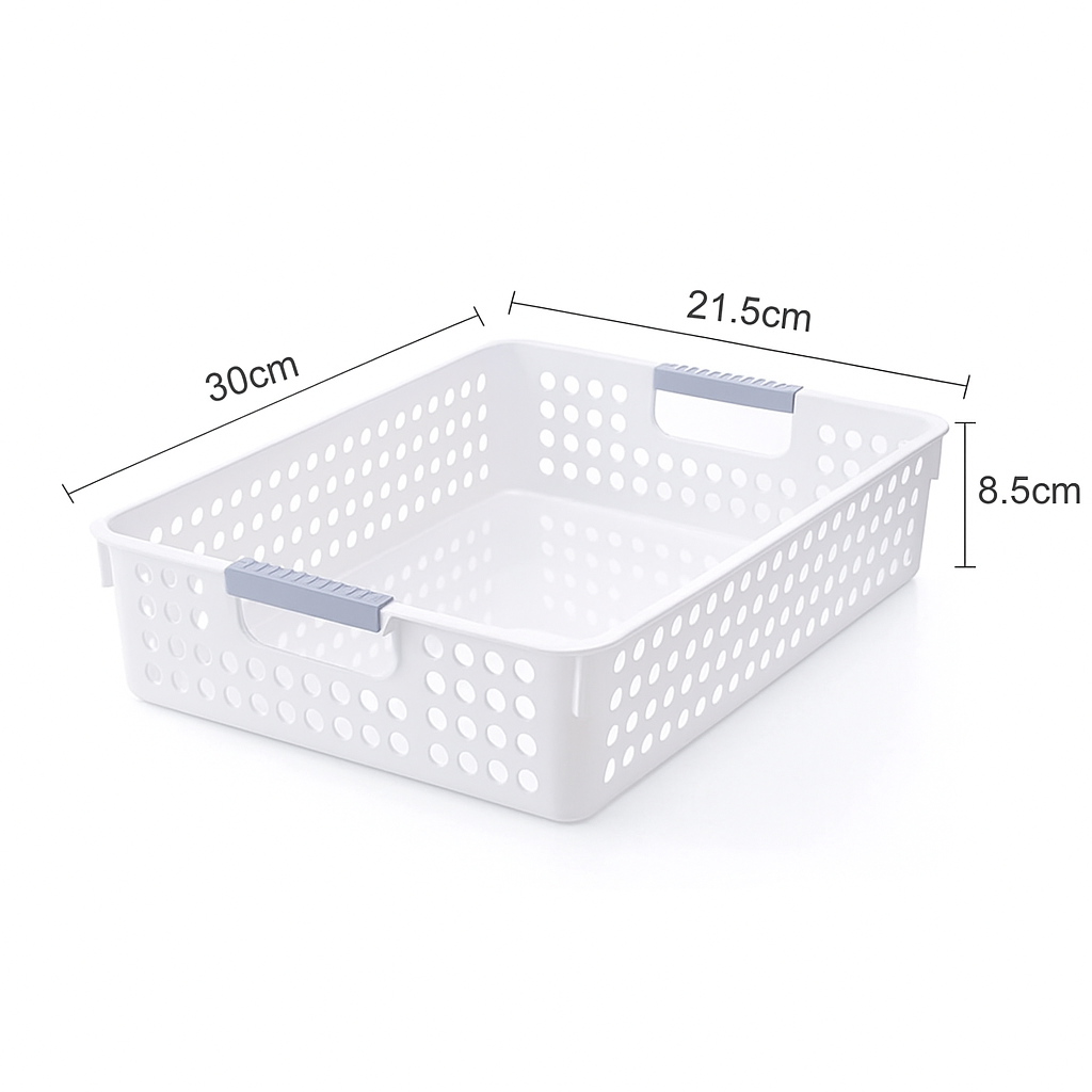 36x Premium Plastic Storage Basket Bulk w/ Grip Handles 30*21.5*8.5cm