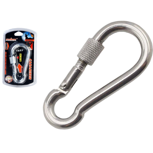90mm Stainless Steel CARABINER Clip Hook Lockable Mountain Climbing