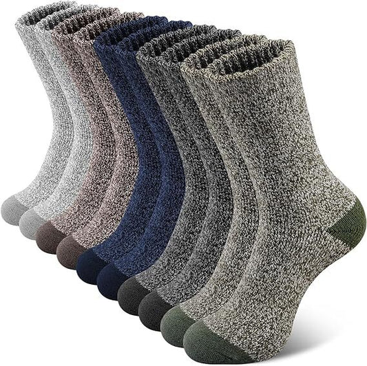 6 Pairs Heavy Duty Wool Blend Work Socks Extra Thick Cushion in Assorted Colours - 2-8