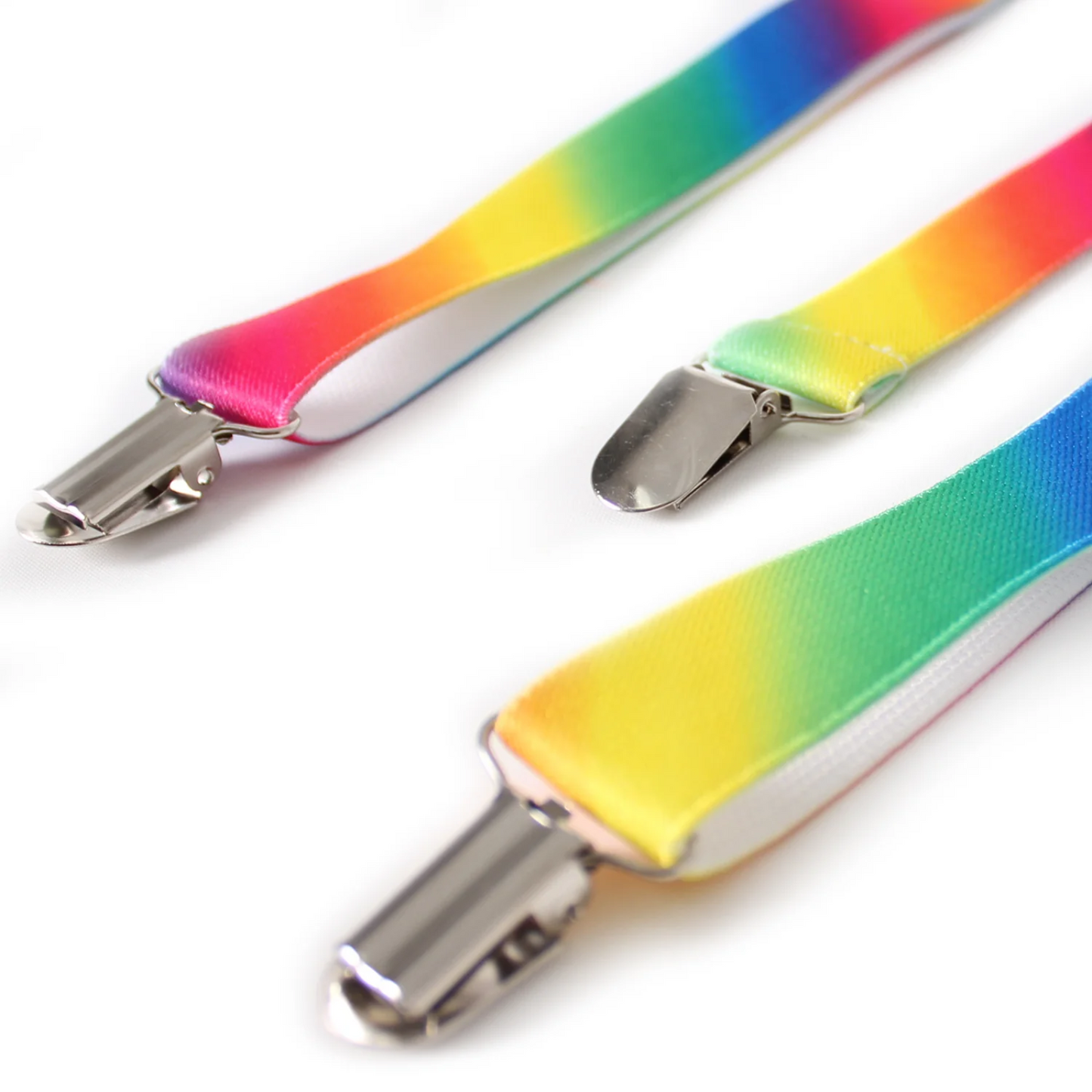 Mens Suspenders Braces Adjustable Strong Clip On Elastic Formal Wedding Slim - Rainbow